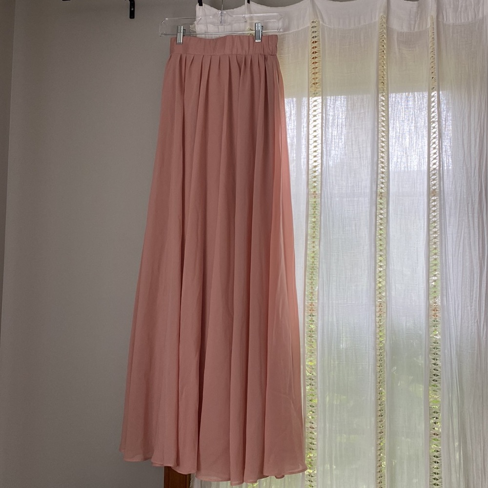 Dusty Rose Chiffon Maxi Skirt